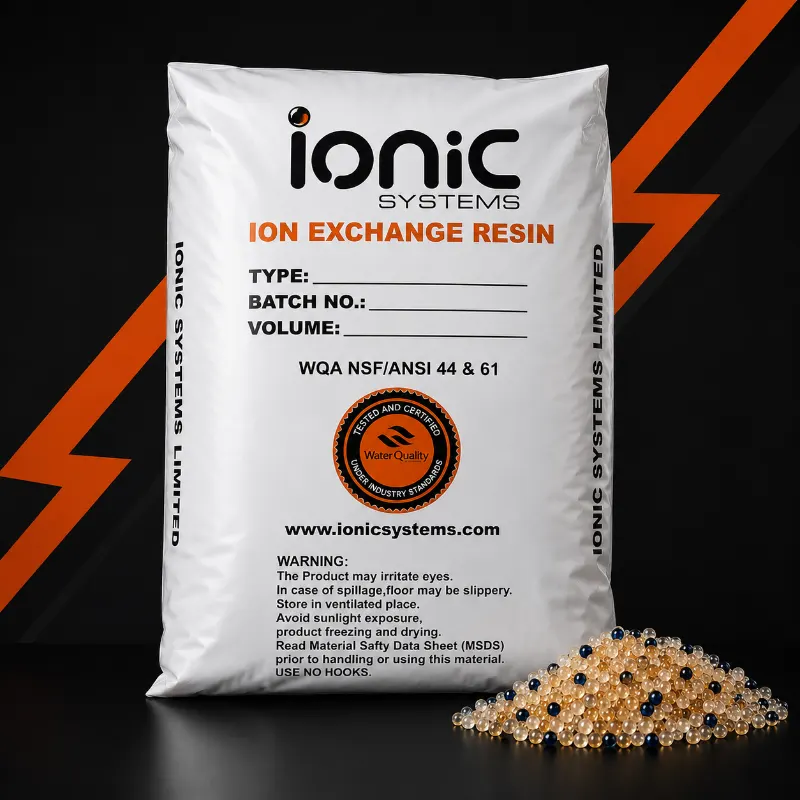 Premium mixed bed ion exchange resin for pure water window cleaning systems